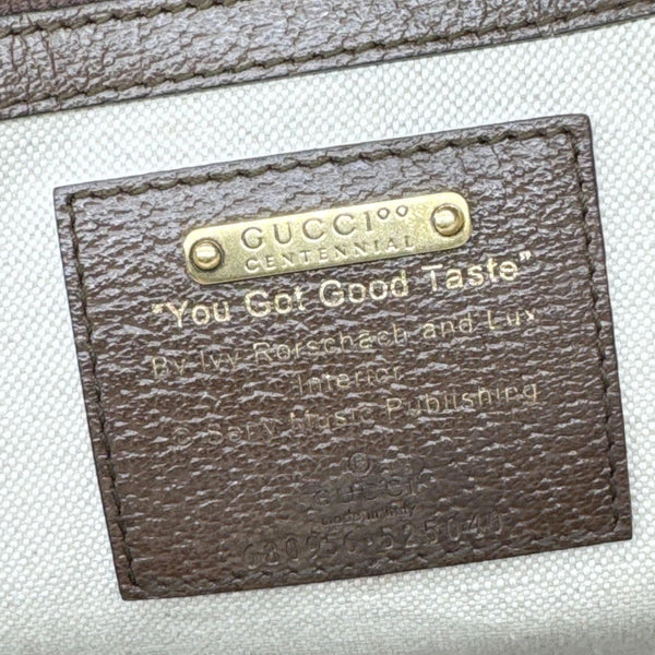 GUCCI 100 Small Textured Dollar Calfskin Leather Tote Bag Brown 680956