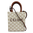 CELINE Vertical Cabas Mini Triomphe Canvas Tote Bag Brown