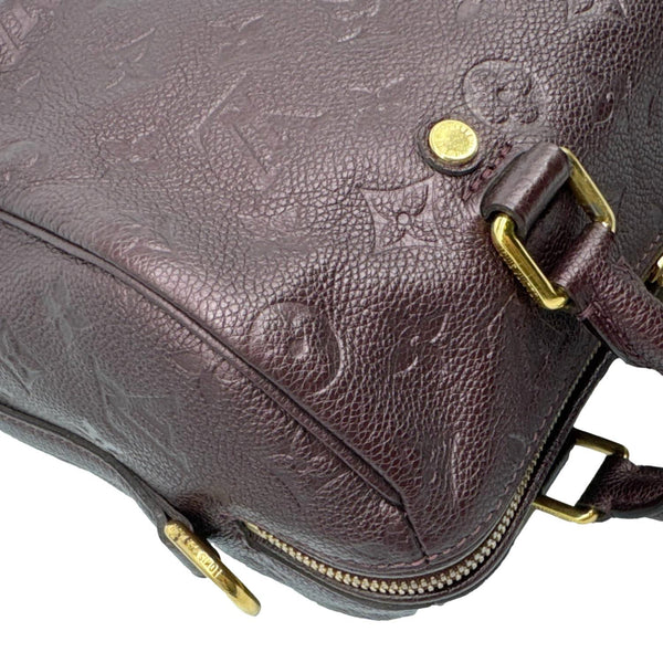 LOUIS VUITTON Speedy 25 Bandouliere Monogram Empreinte Leather Crossbody Bag Burgundy