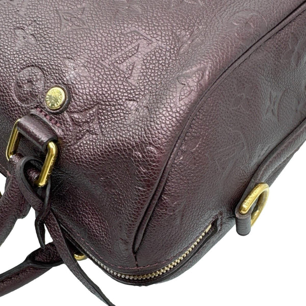 LOUIS VUITTON Speedy 25 Bandouliere Monogram Empreinte Leather Crossbody Bag Burgundy