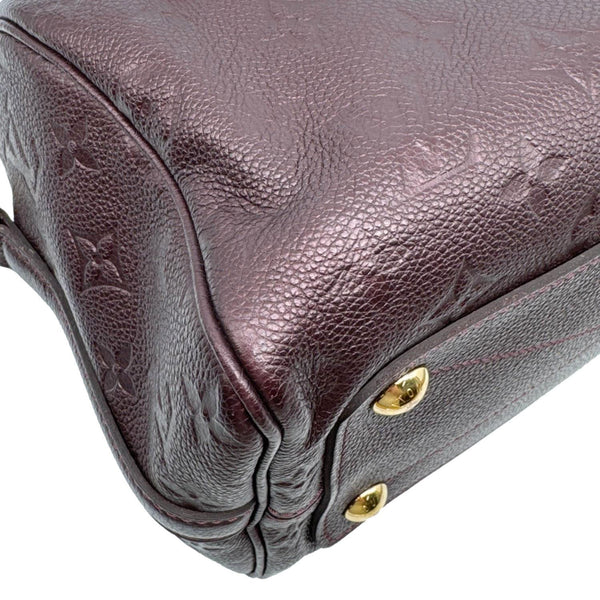 LOUIS VUITTON Speedy 25 Bandouliere Monogram Empreinte Leather Crossbody Bag Burgundy