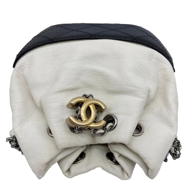 CHANEL Gabrielle Quilted Leather Bucket Bag Bicolor