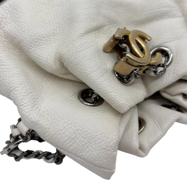 CHANEL Gabrielle Quilted Leather Bucket Bag Bicolor