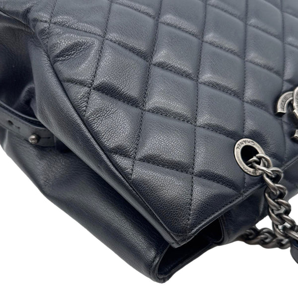 CHANEL City Rock Quilted Leather Shopping Tote Bag Black