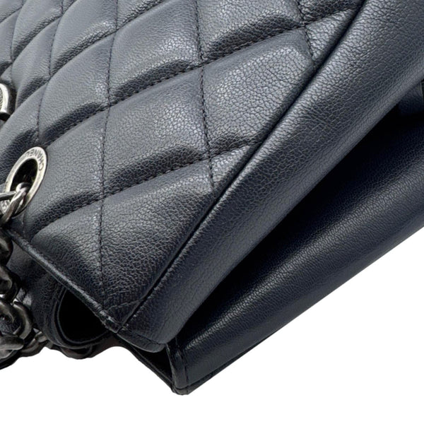 CHANEL City Rock Quilted Leather Shopping Tote Bag Black