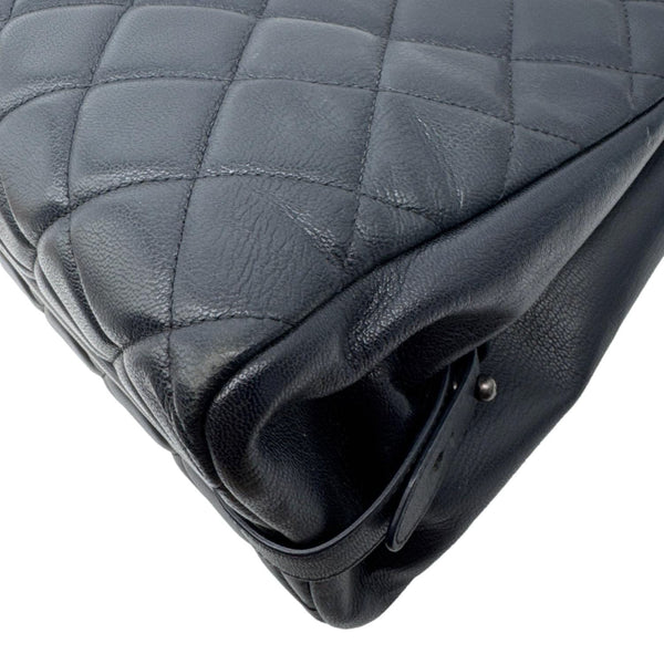 CHANEL City Rock Quilted Leather Shopping Tote Bag Black