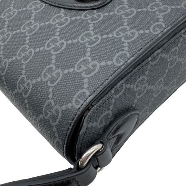 GUCCI Horsebit 1955 Mini GG Supreme Canvas Crossbody Bag Black