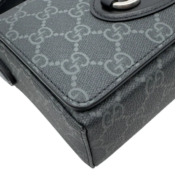 GUCCI Horsebit 1955 Mini GG Supreme Canvas Crossbody Bag Black