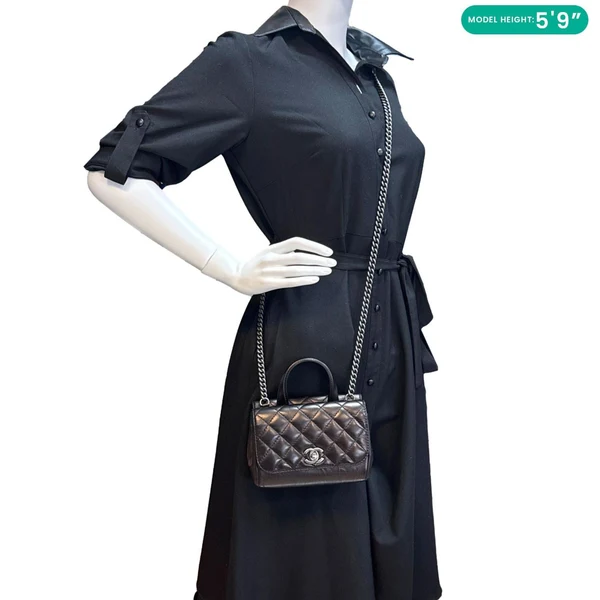 CHANEL Pilot Essentials Flap Quilted Calfskin Leather Shoulder Bag Brown