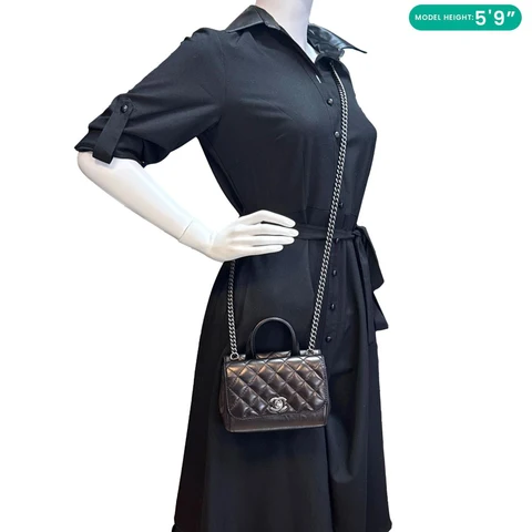 CHANEL Pilot Essentials Flap Quilted Calfskin Leather Shoulder Bag Brown
