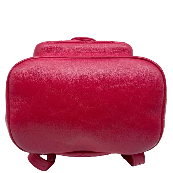 CHANEL Duma Pockets Small Aged Calfskin Quilted Leather Drawstring Backpack Pink