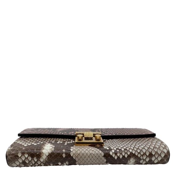 GUCCI Padlock Python Leather Wallet On Chain  Multicolor 453506