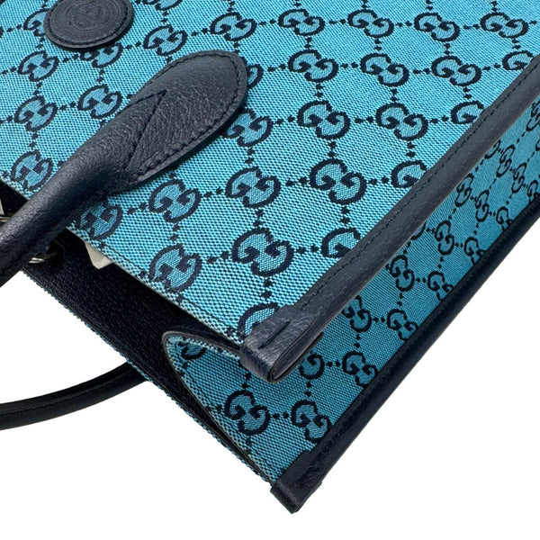 GUCCI Interlocking GG Supreme Canvas Tote Bag Blue 659983