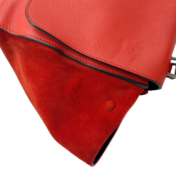 CELINE Trapeze Leather Shoulder Bag Orange