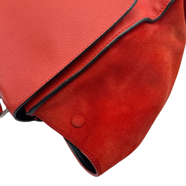 CELINE Trapeze Leather Shoulder Bag Orange