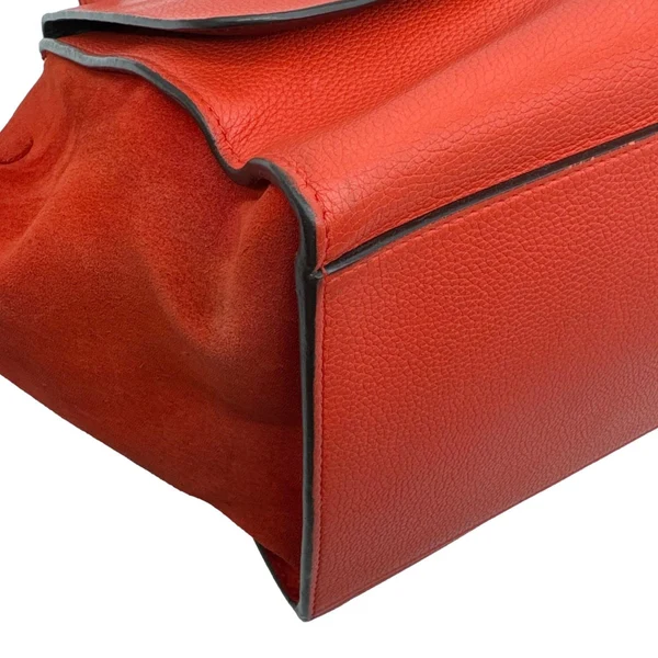 CELINE Trapeze Leather Shoulder Bag Orange