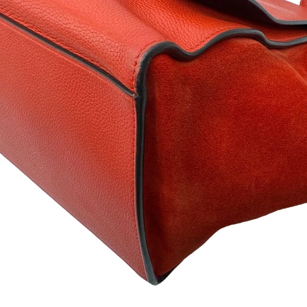 CELINE Trapeze Leather Shoulder Bag Orange