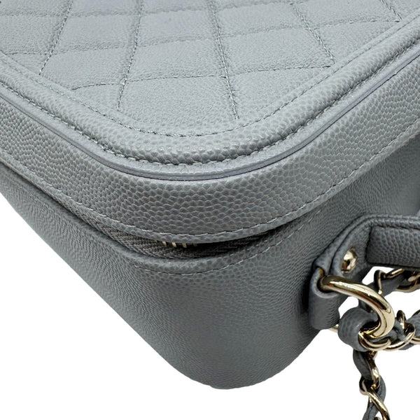 CHANEL Vanity Case Filigree CC  Large Caviar Quilted Shoulder Bag Grey