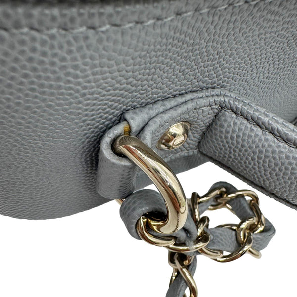 CHANEL Vanity Case Filigree CC  Large Caviar Quilted Shoulder Bag Grey