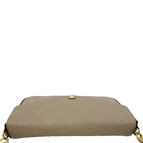 LOUIS VUITTON Felicie Pochette Monogram Empreinte Leather Crossbody Bag Beige
