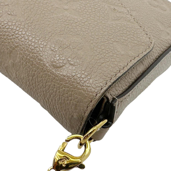 LOUIS VUITTON Felicie Pochette Monogram Empreinte Leather Crossbody Bag Beige