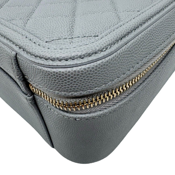 CHANEL Vanity Case Filigree CC  Large Caviar Quilted Shoulder Bag Grey