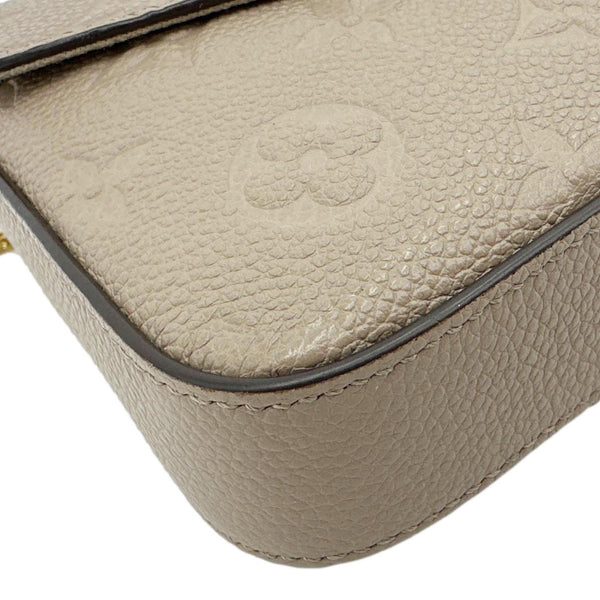 LOUIS VUITTON Felicie Pochette Monogram Empreinte Leather Crossbody Bag Beige