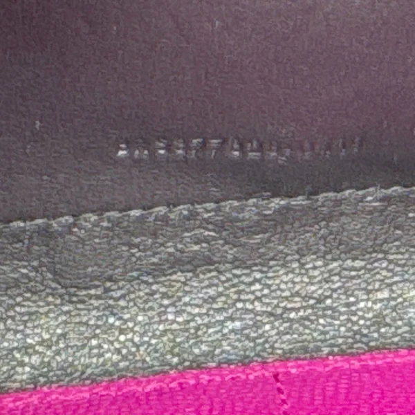 YVES SAINT LAURENT Monogram Grain De Poudre Chevron Leather Chain Wallet Pink