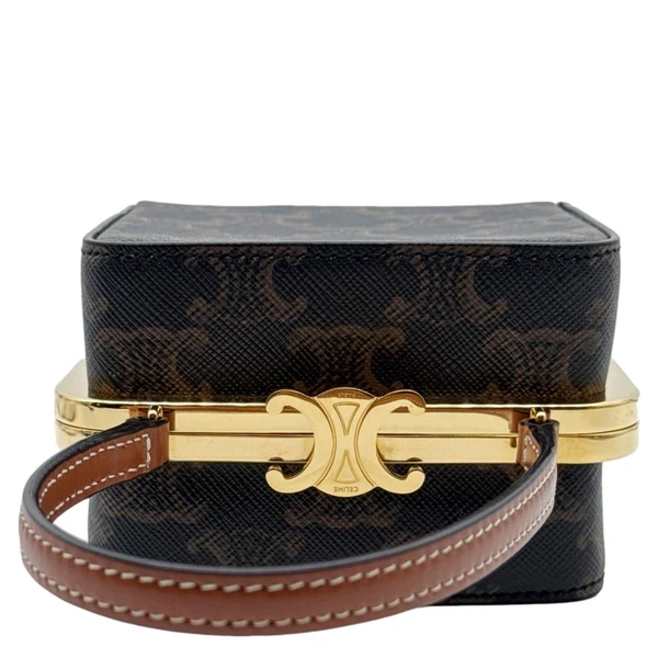 CELINE Triomphe Canvas Minaudiere Bag Brown