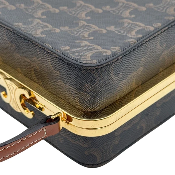 CELINE Triomphe Canvas Minaudiere Bag Brown