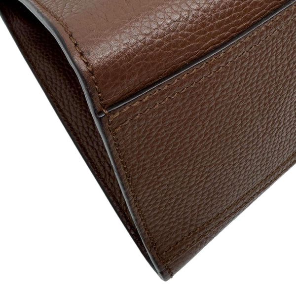 GUCCI GG Marmont Leather Top Handle Shoulder Bag Brown 421890