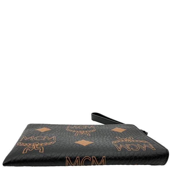 MCM Aren Monogram Visetos Canvas Pouch Black