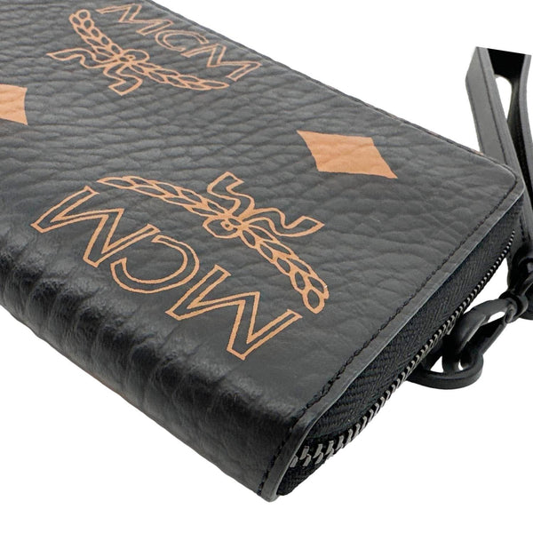 MCM Aren Monogram Visetos Canvas Pouch Black