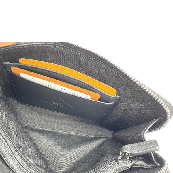 MCM Aren Monogram Visetos Canvas Pouch Black