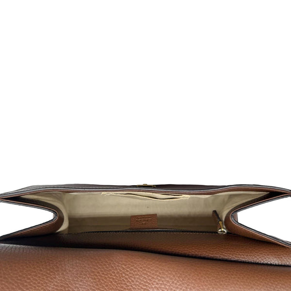GUCCI GG Marmont Leather Top Handle Shoulder Bag Brown 421890