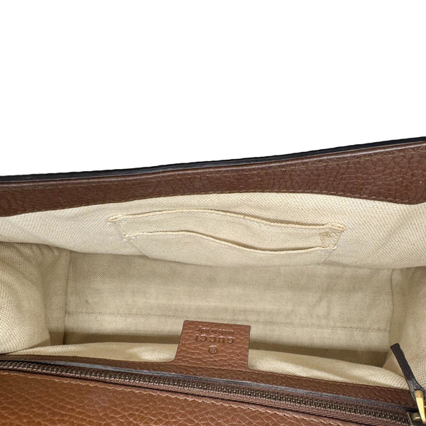 GUCCI GG Marmont Leather Top Handle Shoulder Bag Brown 421890