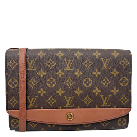 LOUIS VUITTON Vintage Pochette Monogram Canvas Shoulder Bag Bordeaux