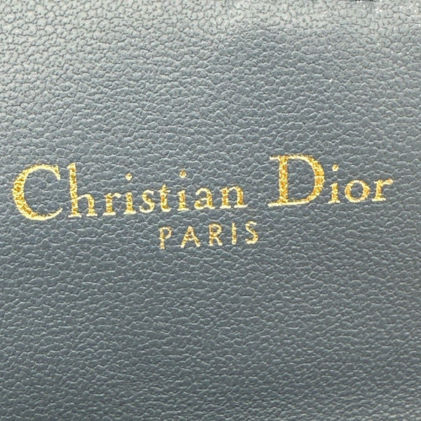 CHRISTIAN DIOR Saddle Pouch With Chain Leather Crossbody Bag Blue