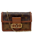 LOUIS VUITTON Dauphine Monogram Reverse Canvas Chain Wallet Bag Brown