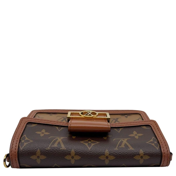 LOUIS VUITTON Dauphine Monogram Reverse Canvas Chain Wallet Bag Brown