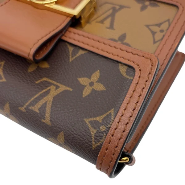 LOUIS VUITTON Dauphine Monogram Reverse Canvas Chain Wallet Bag Brown