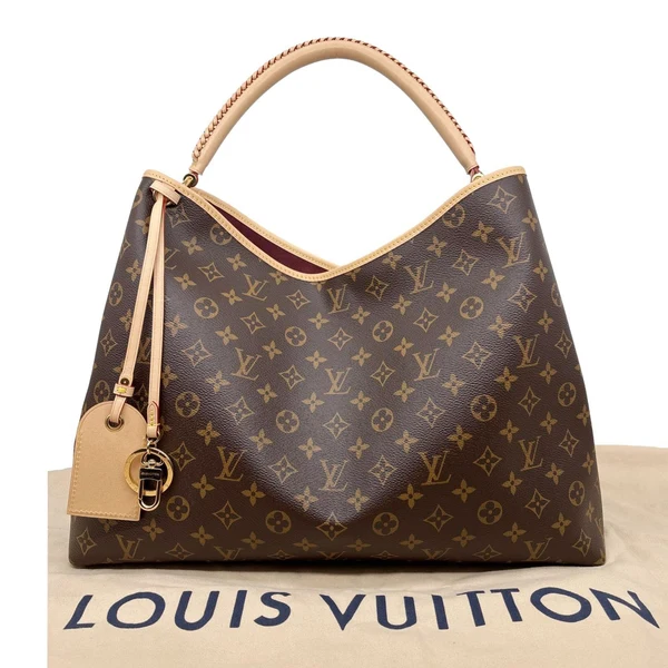 LOUIS VUITTON Again Monogram Canvas Tote Bag Brown