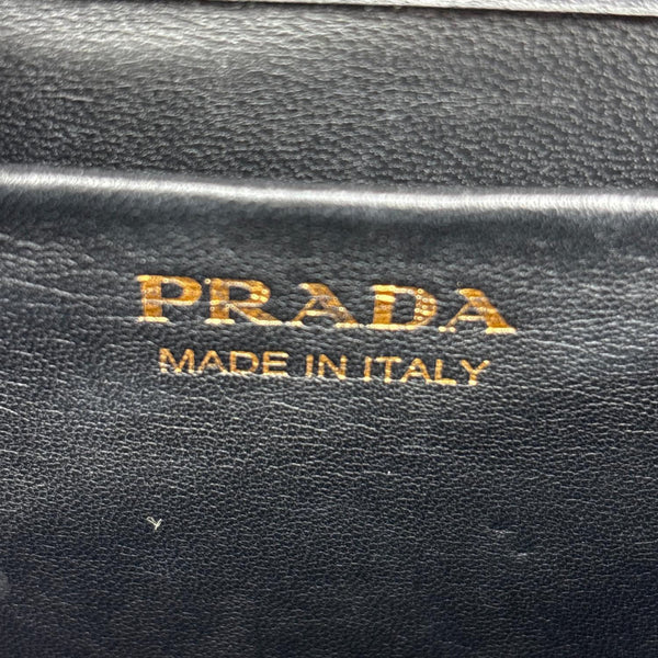 PRADA Symbole Flap Saffiano Leather Shoulder Bag Black