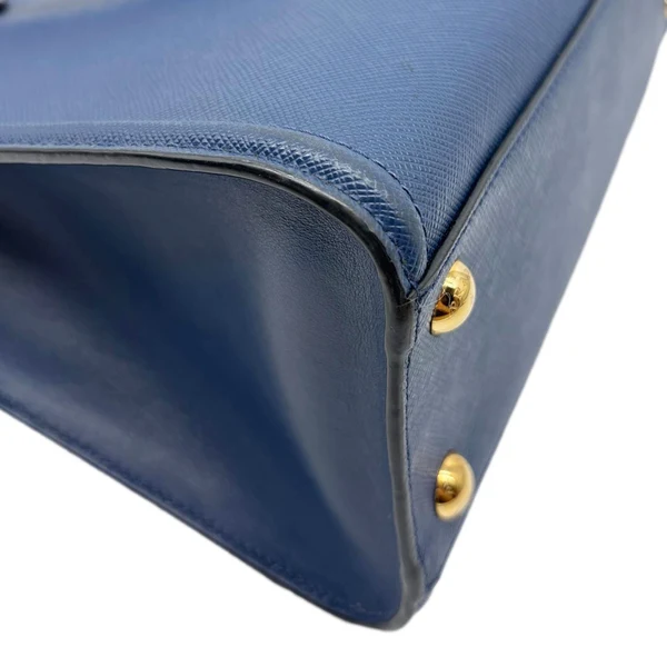 PRADA Lux Saffiano Calfskin Leather Tote Shoulder Bag Blue