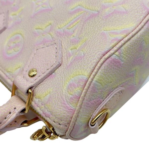 LOUIS VUITTON Nano Speedy Summer Stardust Monogram Embossed Leather Shoulder Bag Pink