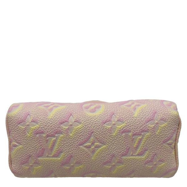 LOUIS VUITTON Nano Speedy Summer Stardust Monogram Embossed Leather Shoulder Bag Pink