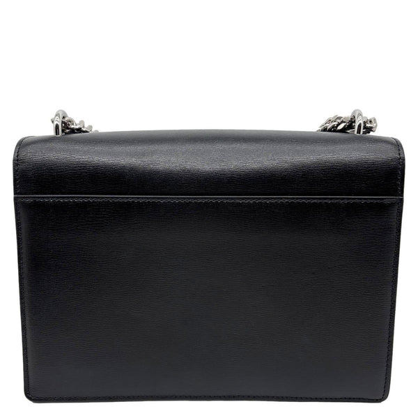 YVES SAINT LAURENT Sunset Monogram Leather Shoulder Bag Black