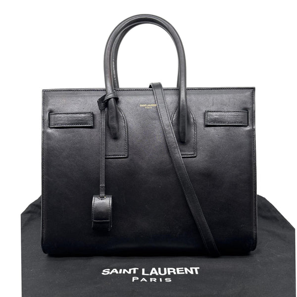 YVES SAINT LAURENT Sac De Jour Small Calfskin Leather Tote Bag Black