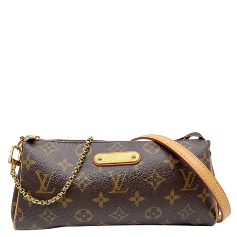 LOUIS VUITTON Pochette Eva Monogram Canvas Crossbody Bag Brown