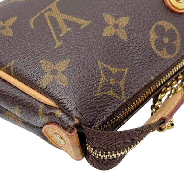 LOUIS VUITTON Pochette Eva Monogram Canvas Crossbody Bag Brown